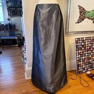 Bergdorf Goodman Silver Maxi Skirt vintage